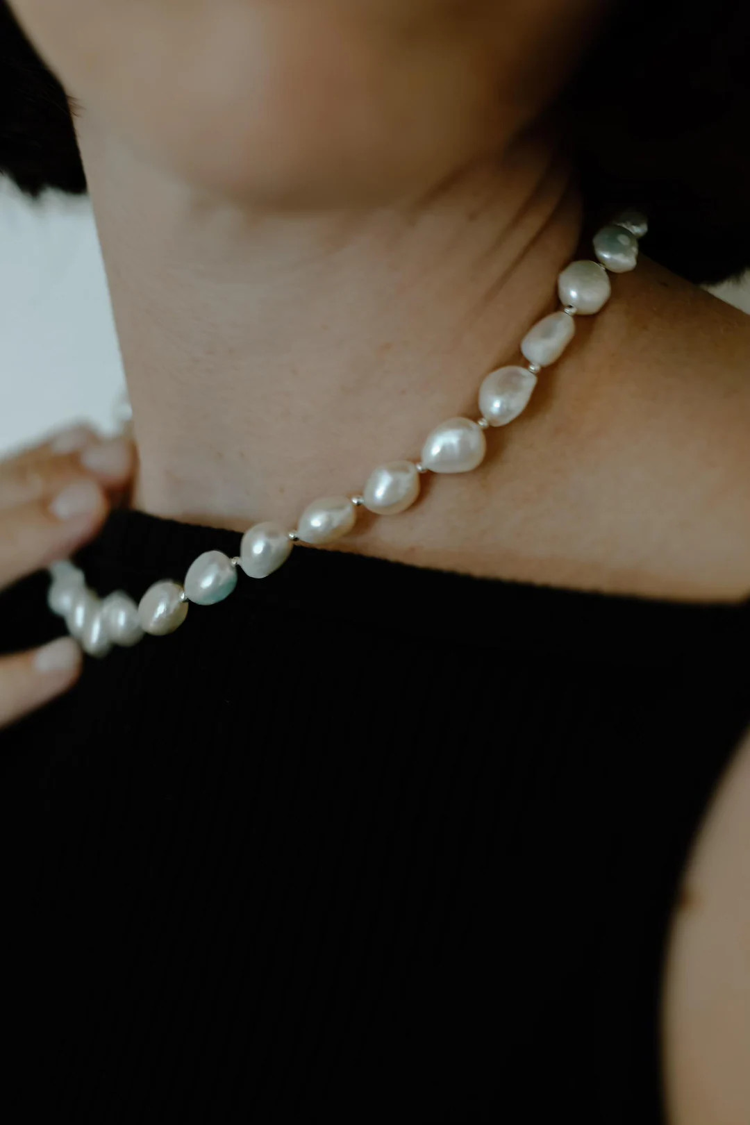 Elegant Freshwater Pearl Necklace With Silver Detailing, Potato Shape 7mm Size Pearls, Baroque Br... | Etsy (US)