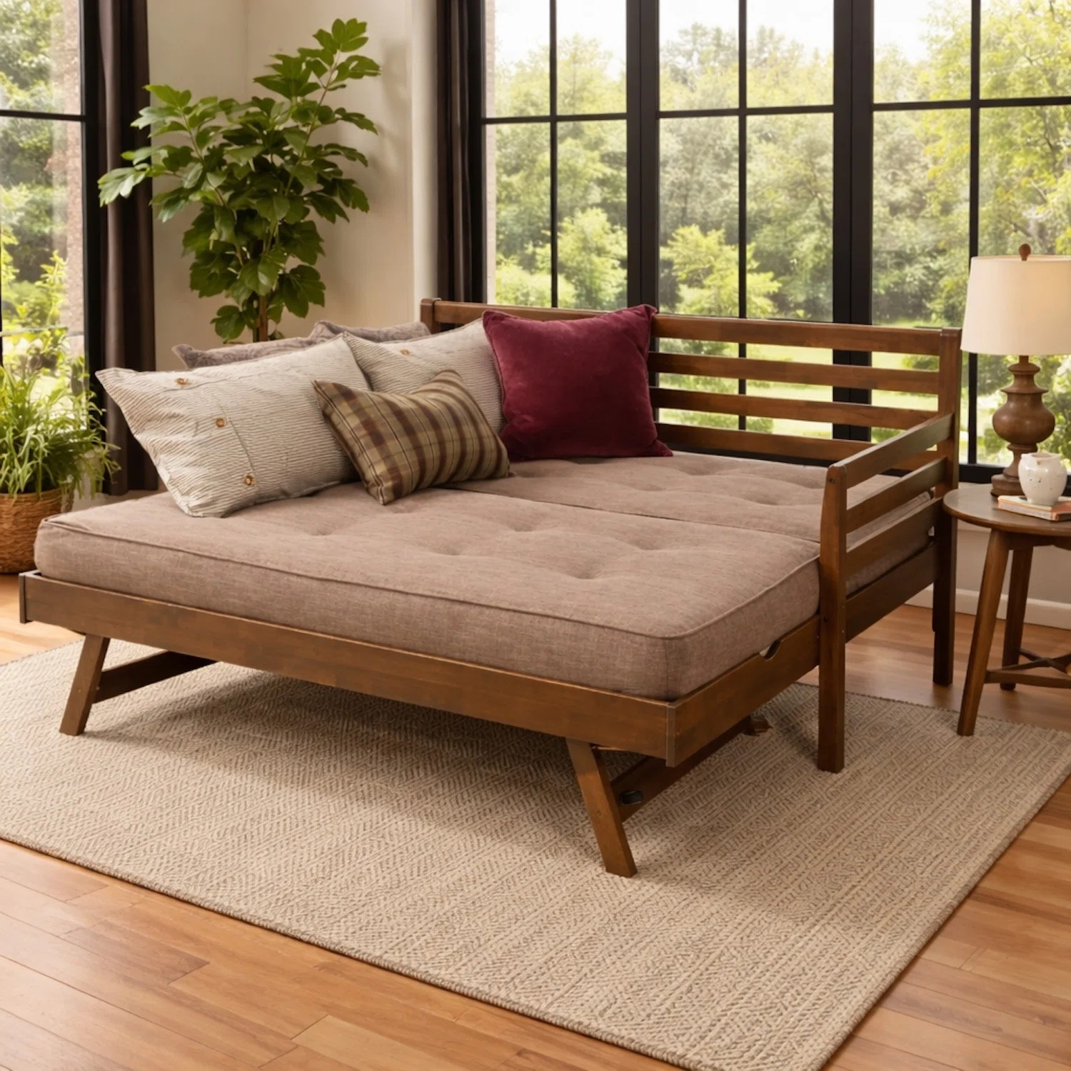 Alhamdi Boho Daybed and Pop-Up Bed with Mattresses | Wayfair North America