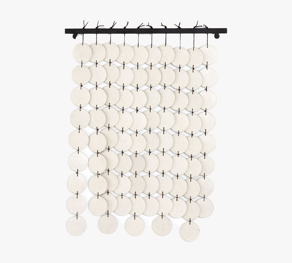 Speckled Ceramic Hanging Wall Art, Cream | Pottery Barn (US)