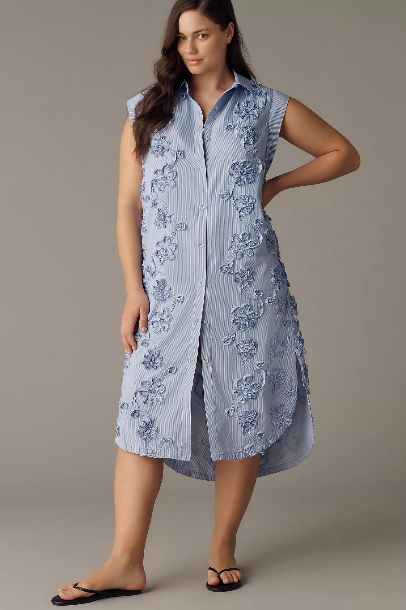 Lillian Button-Front Midi Dress by Maeve | Anthropologie (US)