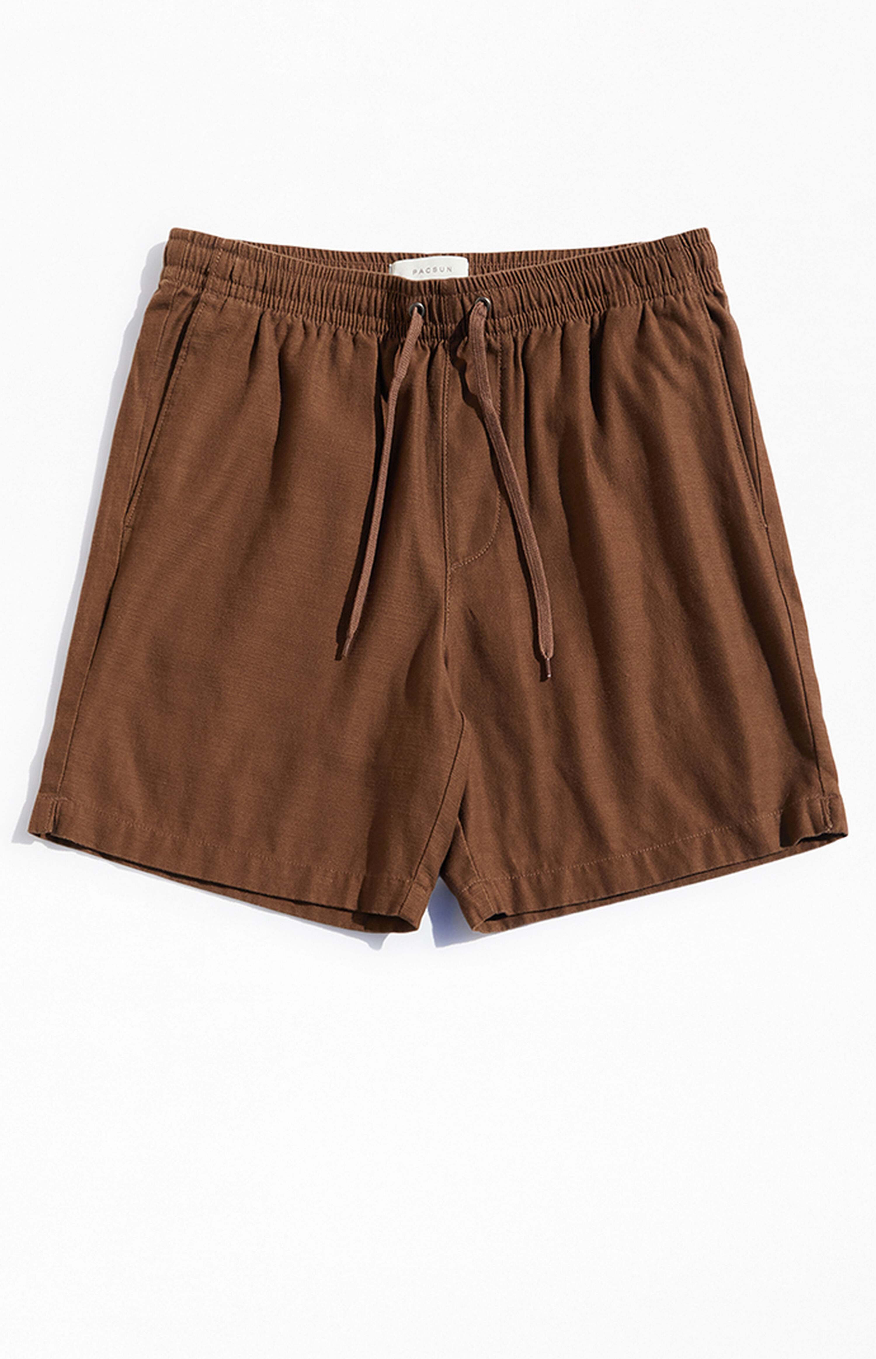 PacSun Brown Textured Cotton Shorts | PacSun