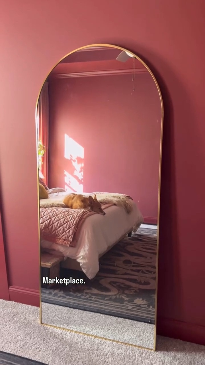 Furniture tiiiime! 
I scoured Facebook marketplace for weeks and finally found a bedframe and arched mirror at two different local liquidation stores. I couldn’t find any second hand nightstands that I loved so I found some cuties on Amazon (my last bedroom was too small for proper nightstands so I was STUPID excited for these!) PLUS found some curtains, rods, and hooks. AND the most perfect little lamps from Marshalls. I got them a couple months ago and they’ve just been waiting 😆
Next up: WALLPAPER ON THE CEILING!  Ahhhh I can’t wait.
🖤
#burgundybedroom #moodybedroom #snakedecor #🐍 #yearofthesnake #amazonfind #corgibutt #reputationera #reputationtaylorsversion #romanticbedroom #wallpaperdesign #snakewallpaper #goodbyegrey 

#LTKHome #LTKFindsUnder100 #LTKWatchNow