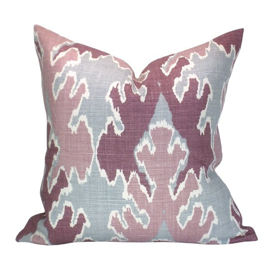 Pillow Cover Bengal Bazaar Magenta Geometric Orange Olive - Etsy | Etsy (US)