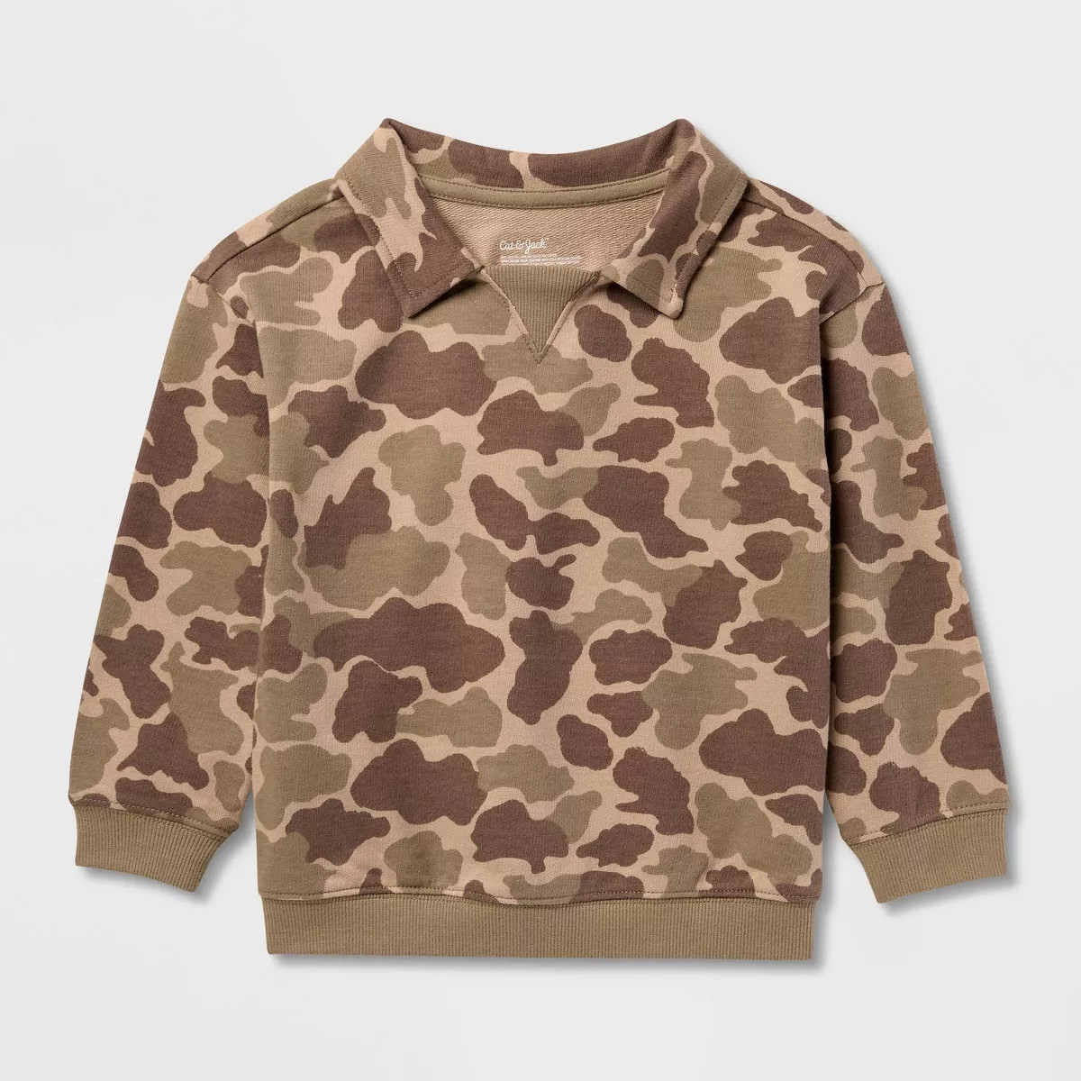 Toddler Boys' French Terry Polo Crewneck - Cat & Jack\u2122 Sand 18M | Target