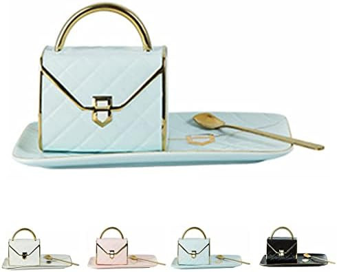 Handbag Creative Mug with Saucer and Spoon, Bag-shaped Ceramic Coffee Mug for Afternoon Tea, Coff... | Amazon (US)