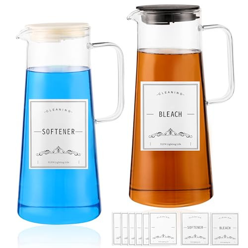 2PCS 50oz Laundry Detergent Dispenser. Glass Liquid Laundry Detergent Dispenser for Bleach,Fabric Softener. Laundry Soap Dispenser for Laundry Room Organization and Storage. | Amazon (US)