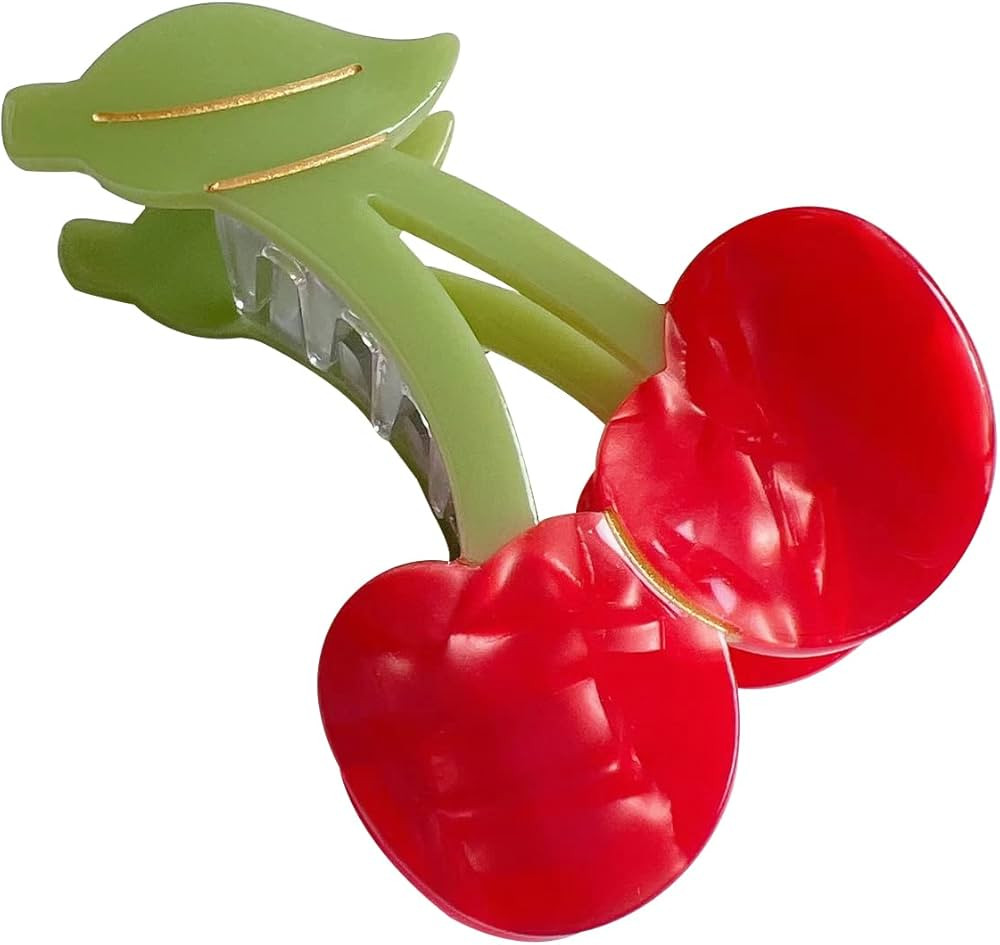 Cherry Claw Clips,Cellulose Acetate Hair Clips,Small Claw Clips for Women | Amazon (US)