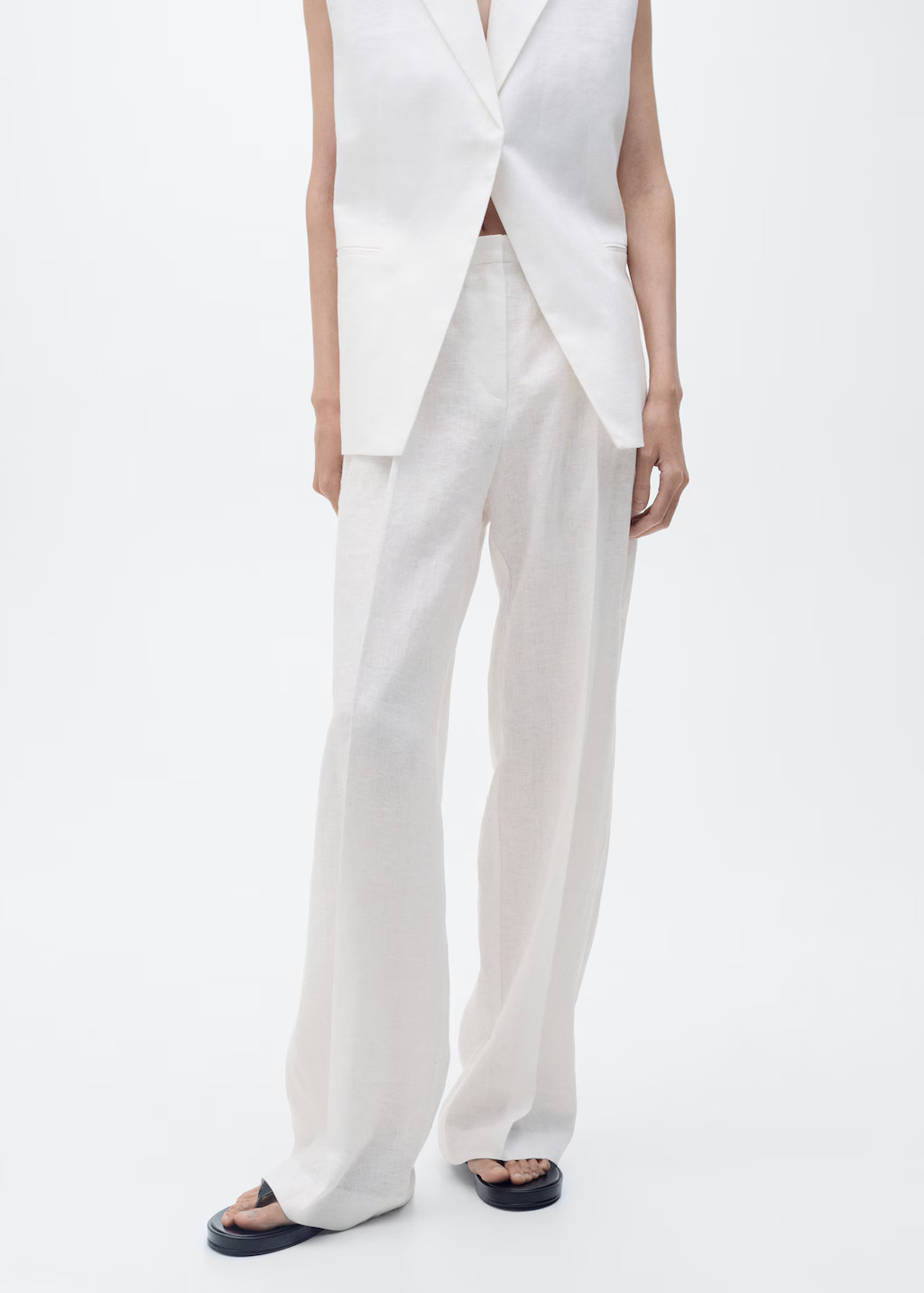 Straight-fit linen suit pants - Women | MANGO USA | Mango (US/MX/AU)