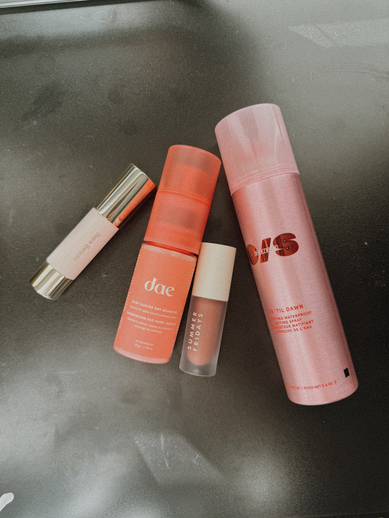 Make up I just purchased from Sephora that I’ve been wanting to try forever! Typically I love the Milani Settings spray but I’ve heard amazing things about this on till Don one size setting spray. I also got the summer Fridays dream lip oil and the color soft mob and it’s perfect. I’ve been loving my milk make up contour stick but decided to try the rare beauty bronzer stick because I love the blush so much. I got Color bright side. And lastly I had to try the DAE fairy duster dry shampoo!  

#LTKfindsunder50 #LTKbeauty #LTKsalealert