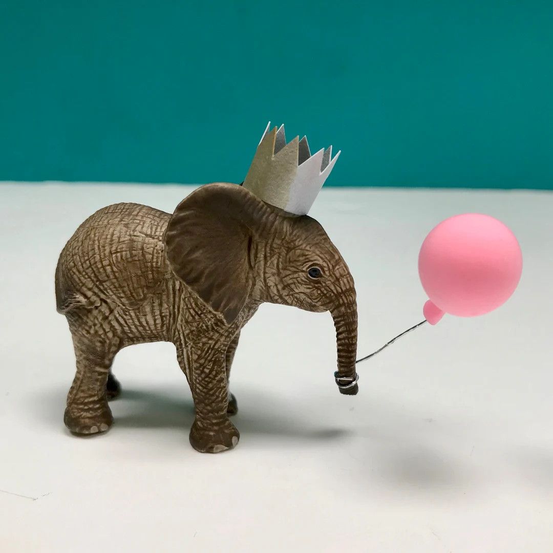 Baby Elephant Cake Topper Elephant Party Cake Topper Animal - Etsy UK | Etsy (UK)