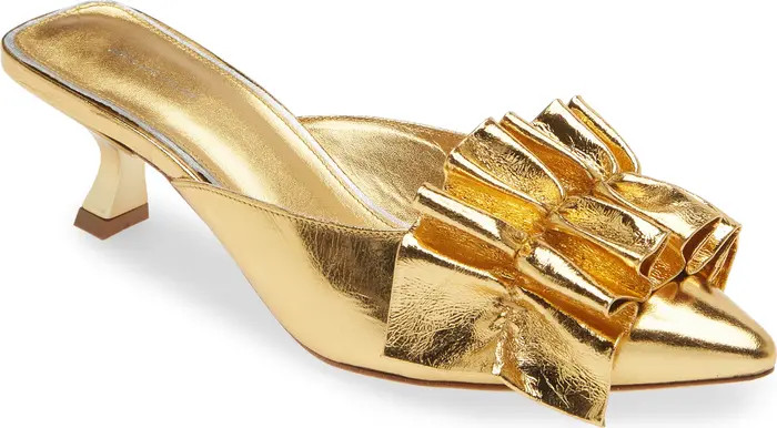 Bella Ruffle Kitten Heel Mule (Women) | Nordstrom