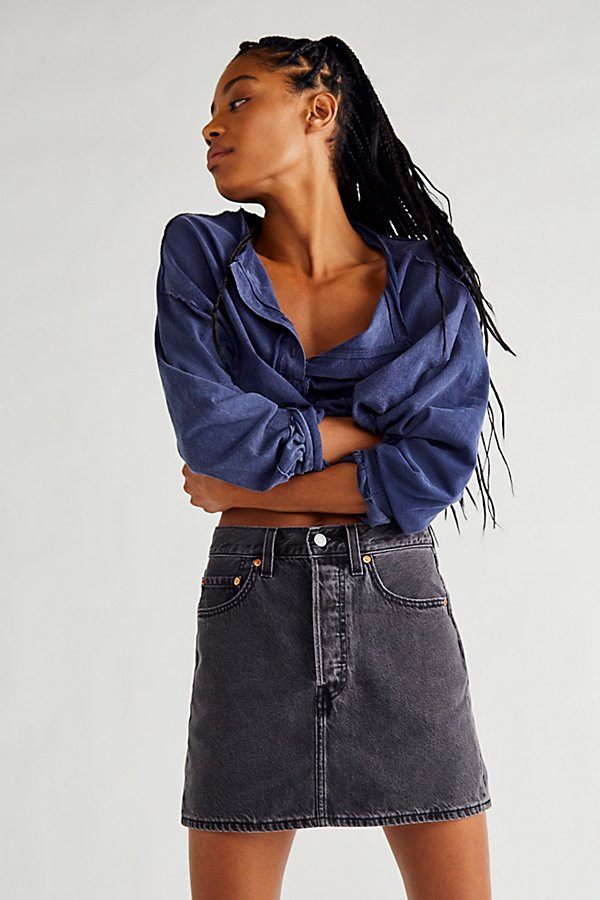 Levi's Rib Cage Skirt by Levi's at Free People, Washed Noir Black, 28 | Free People (Global - UK&FR Excluded)