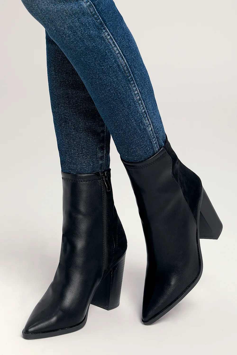 Essex Black Mid-Calf Booties | Lulus (US)