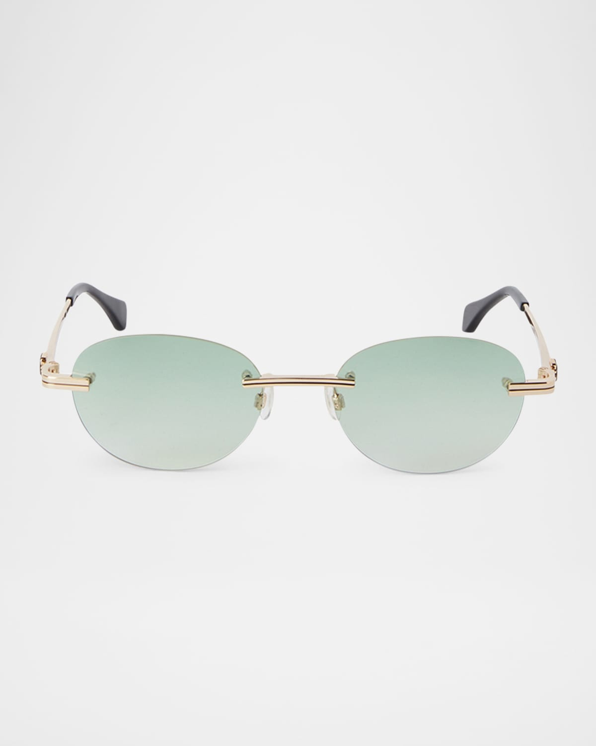 Crystal Oval Metal Sunglasses | Neiman Marcus