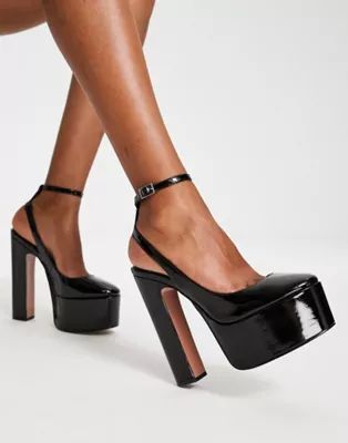 ASOS DESIGN Pronto platform high heeled shoes in black | ASOS (Global)