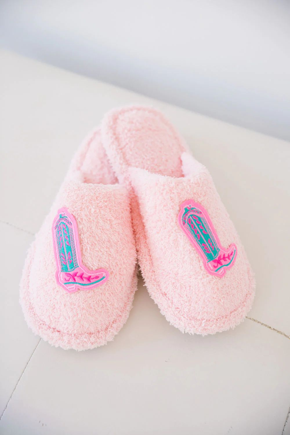 "KICK YA BOOTS OFF" PINK SLIPPERS | Judith March