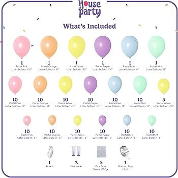 HOUSE OF PARTY 140PCS Pastel Rainbow Balloon Arch Garland Kit - Balloon Arch Kit-Birthday Balloon... | Amazon (US)