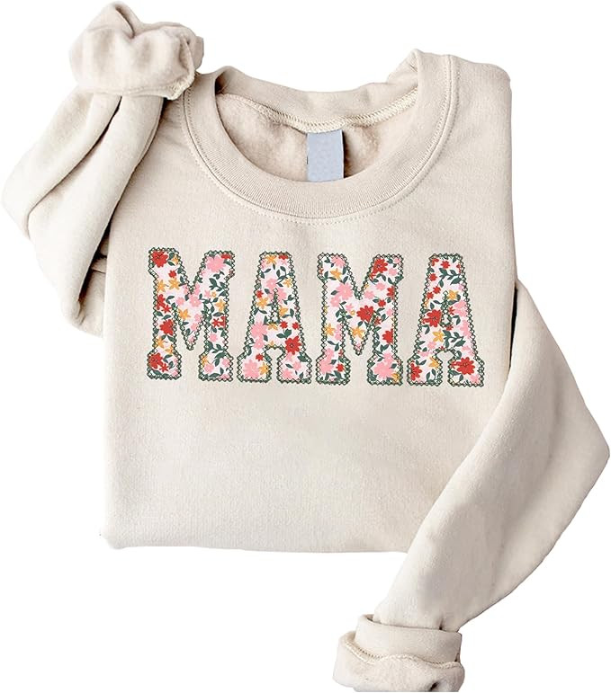 Personalized Embroidered Applique Grandma Sweatshirt Custom Nana Mimi Granny Mamaw Mama Women Gif... | Amazon (US)