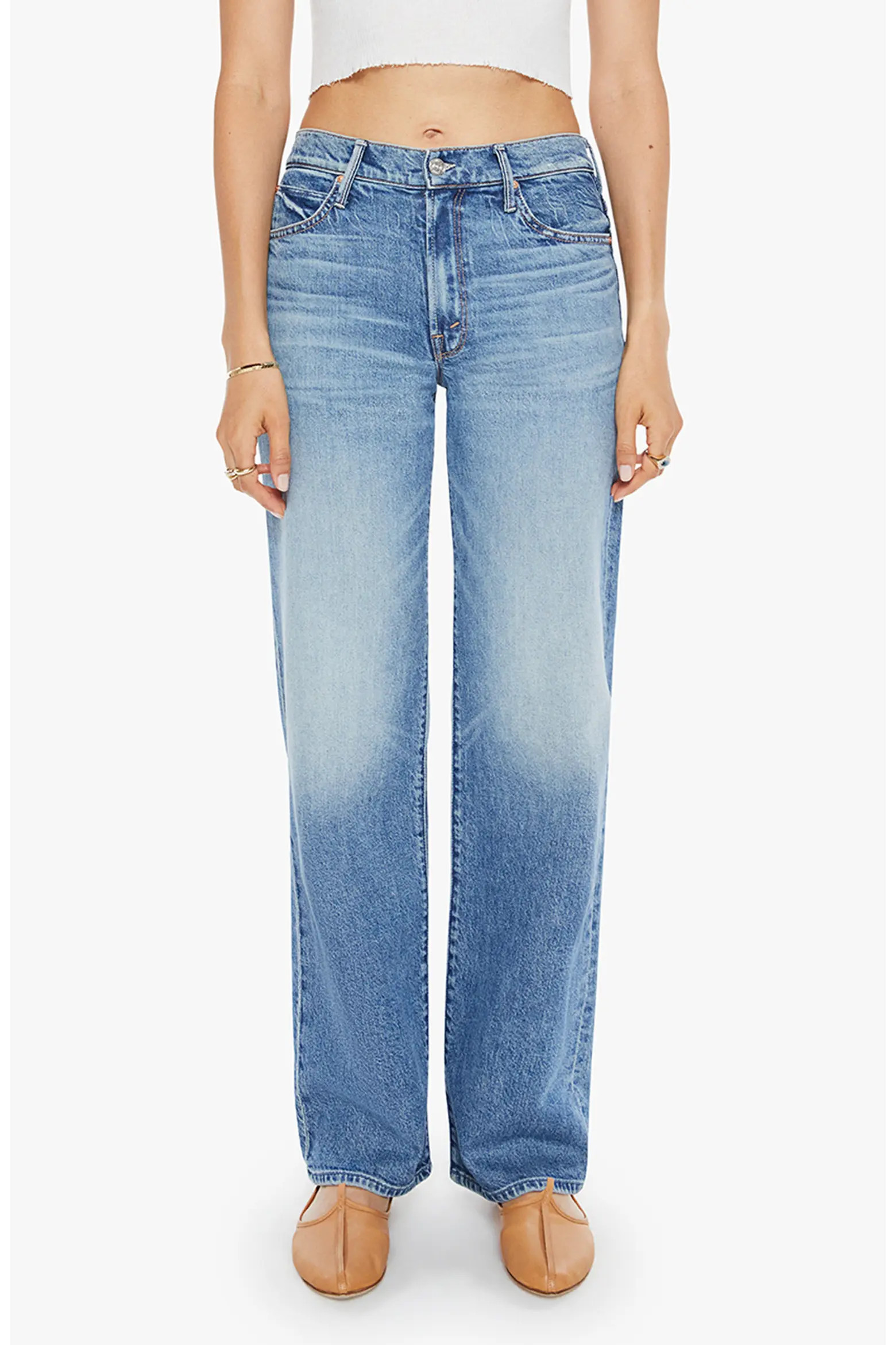 MOTHER Tunnel Vision Sneak High Waist Wide Leg Jeans (Women) | Nordstrom | Nordstrom