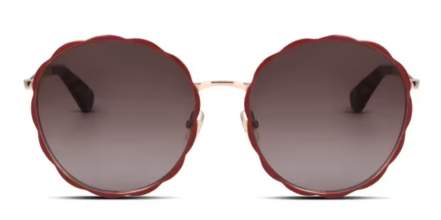 Kate Spade Cannes/G/S red frame with gradient brown lenses. Lenses provide 100% UV protection. | GlassesUSA