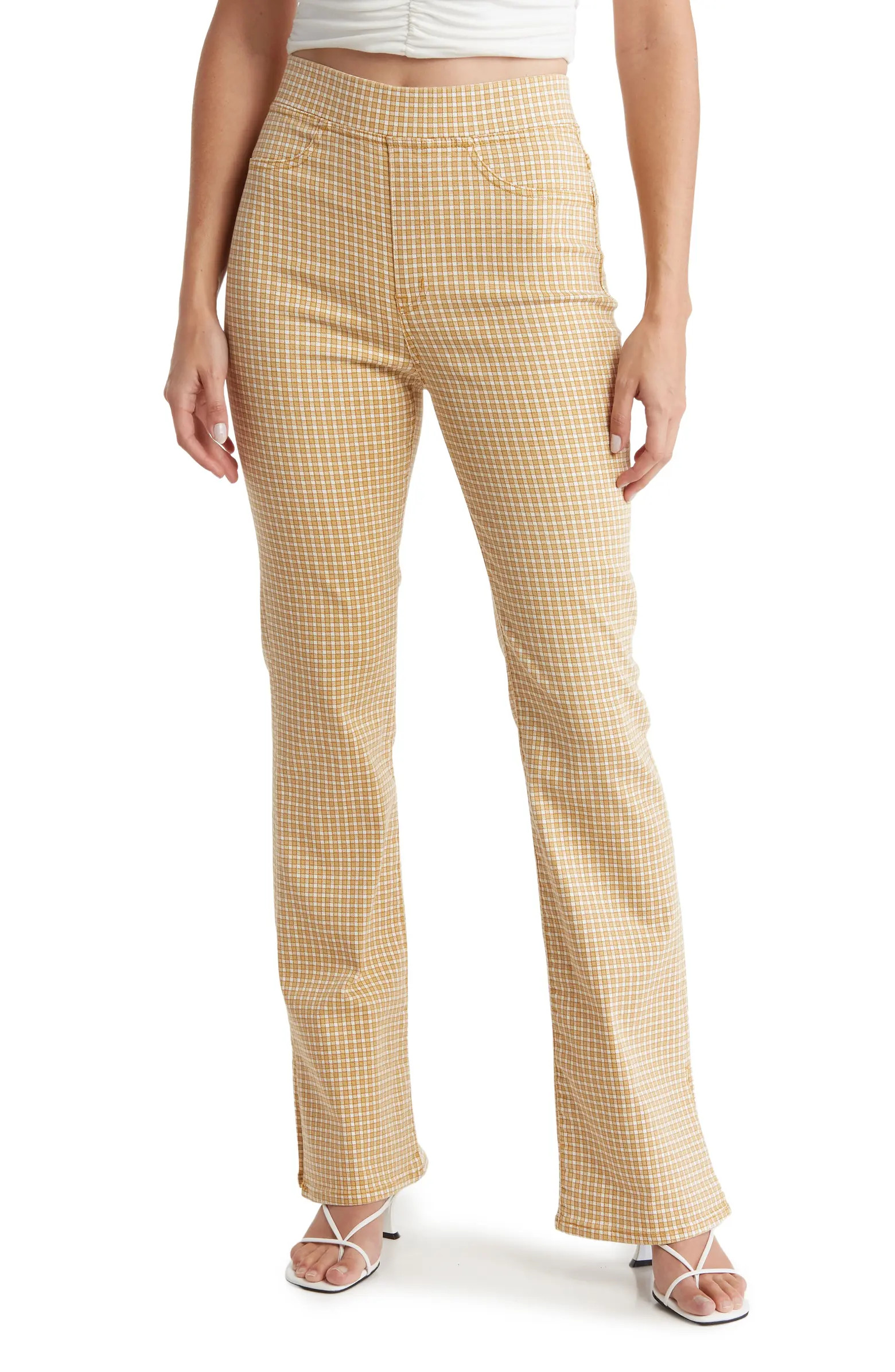 Madewell Gingham Pull-On Flare Pants | Nordstromrack | Nordstrom Rack