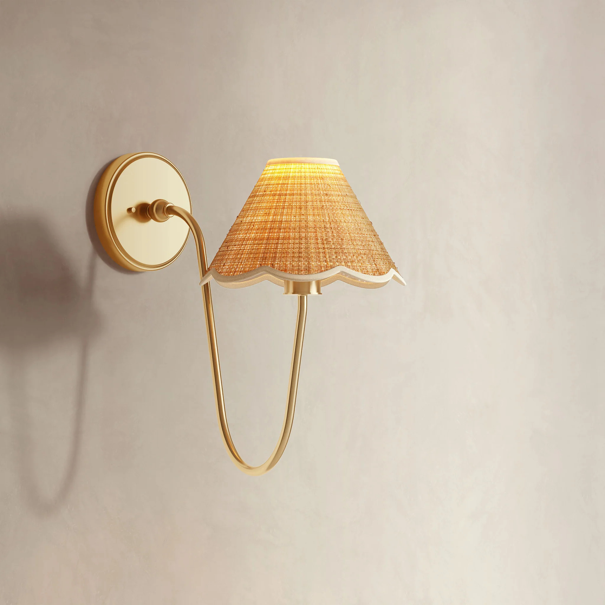 Elara Curve Clamp Cone Arm Sconce | Rowabi