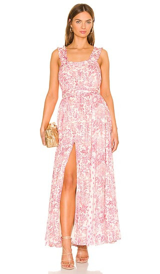 Suki Maxi Dress in Off White & Crimson | Revolve Clothing (Global)