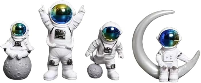 4 Pcs Miniature Astronaut Figurines Spaceman Statues Space Theme Desktop Decorations Cake Topper ... | Amazon (US)