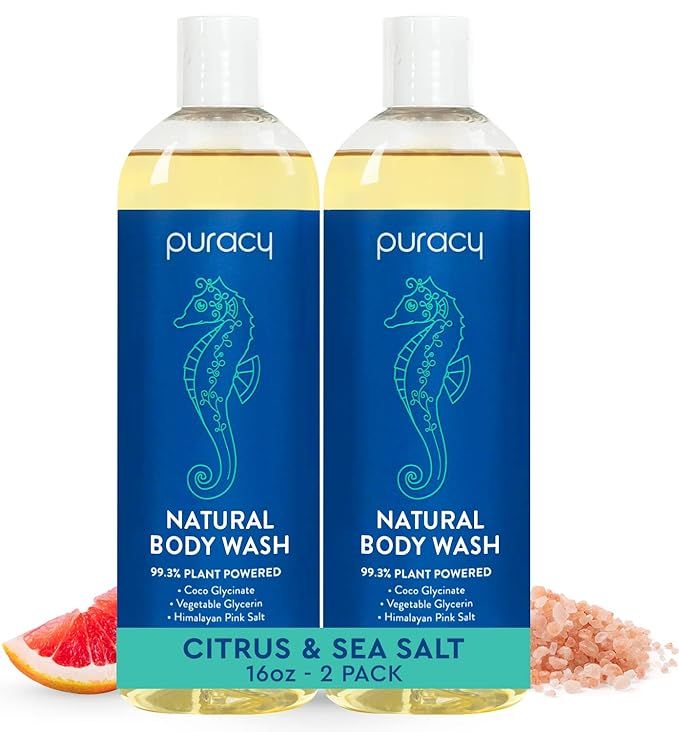 Puracy Natural Body Wash - Moisturizing Body Wash for Men & Women - Citrus & Sea Salt Body Wash -... | Amazon (US)
