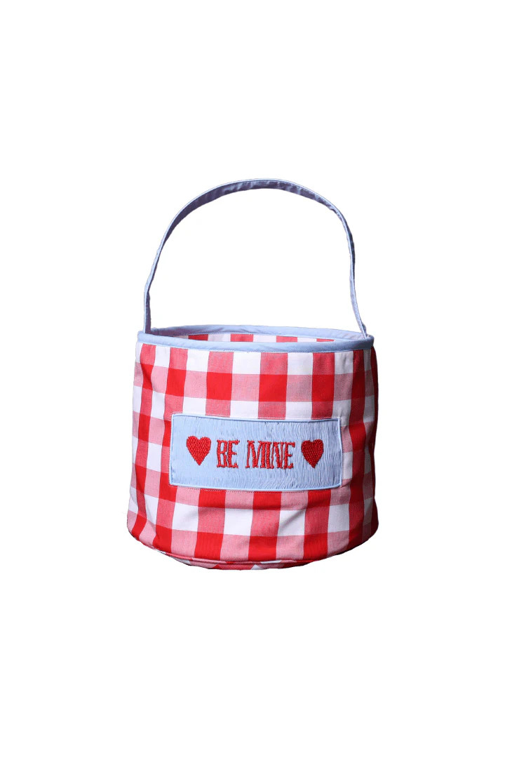 Smocked Be Mine Red Gingham Treat Basket | The Smocked Flamingo
