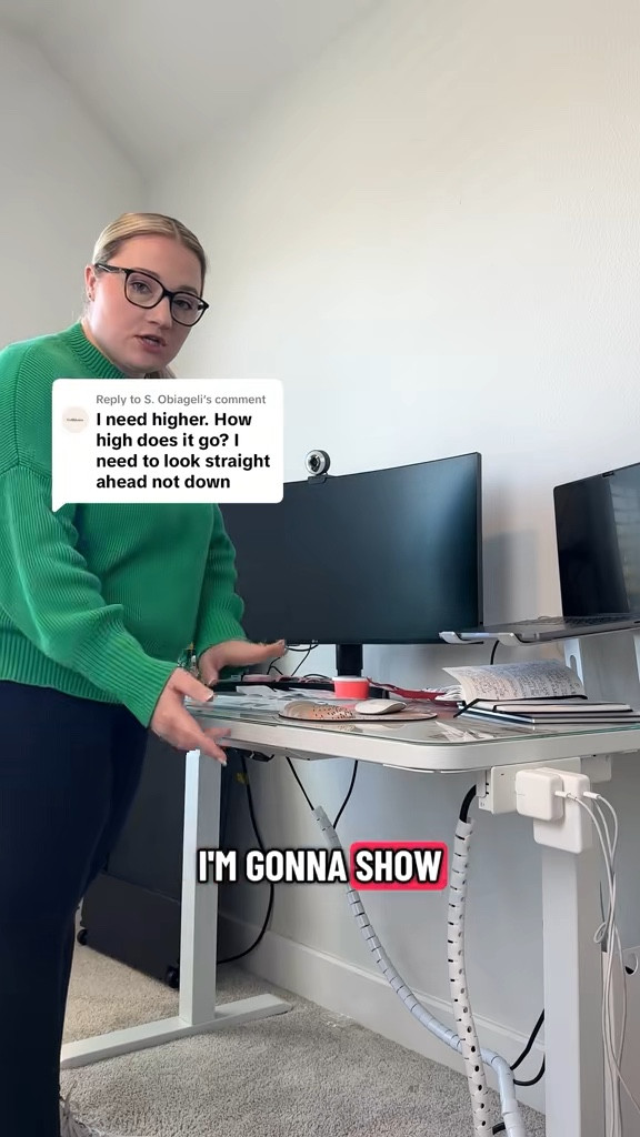 This standing desk gets much higher for my tall friends! I also have suggestions on how to make it even better for you if you need it taller! #workfromhome #standingdesk #homeoffice #monitors

#LTKWorkwear #LTKHome #LTKTall