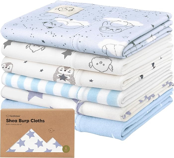 Organic Burp Cloths Baby Boy, Girl - 6-Pack Large Cotton Burping Cloths for Babies, Spit Up Rags,... | Amazon (US)
