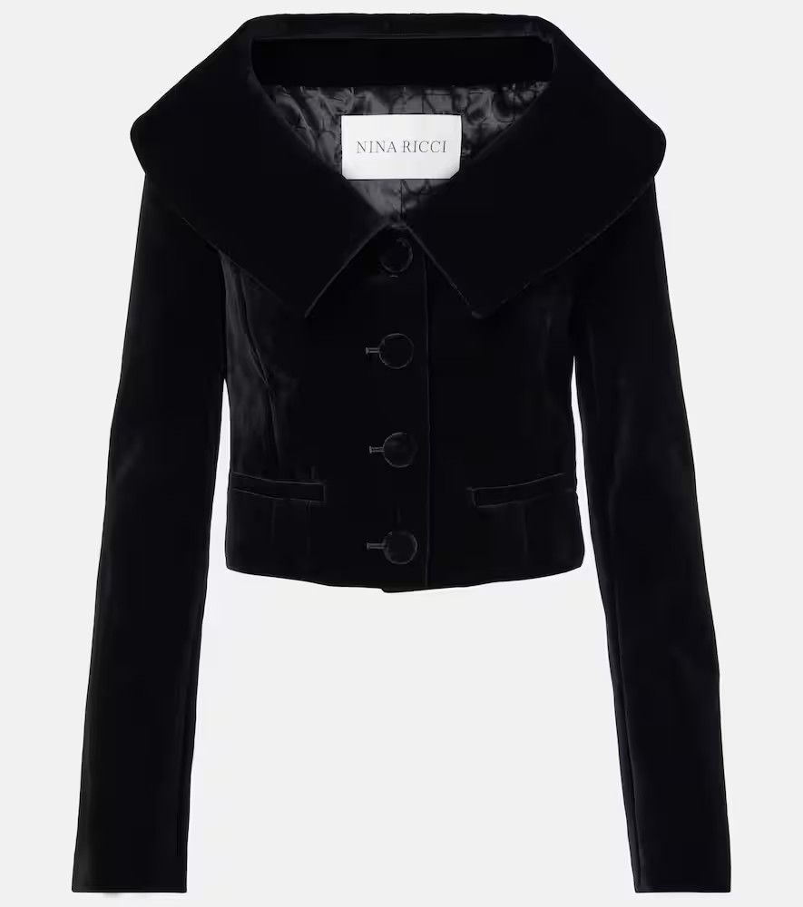 Nina Ricci Cropped cotton velvet jacket | Mytheresa (US/CA)