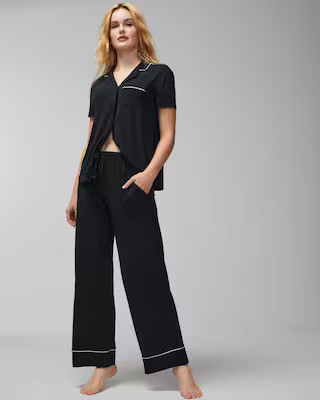 Solid Piped Pants | SOMA