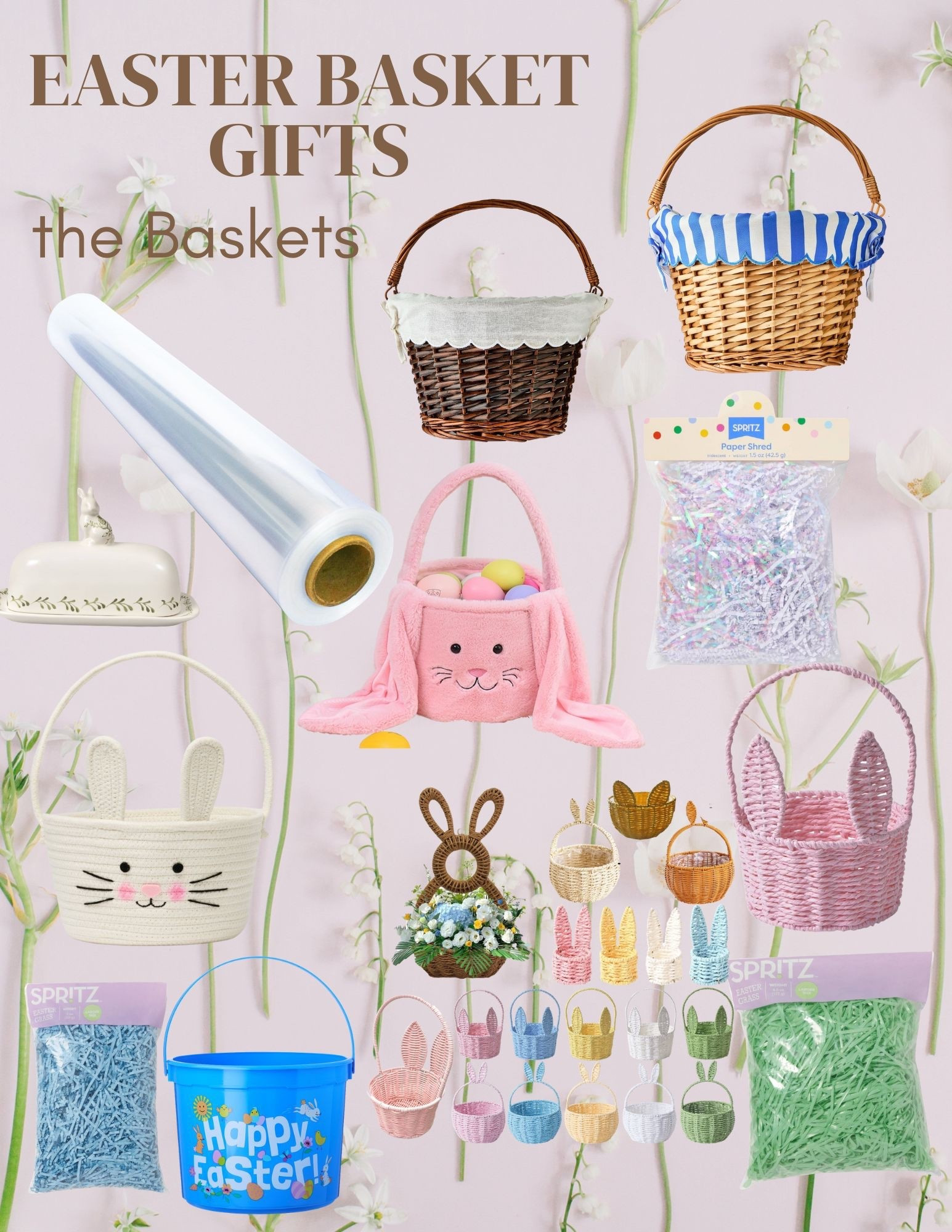 Choose an Easter basket to fill up all your goodies with. Don’t forget the materials to make it pretty and wrap it up! Pay attention to which size you need. 

Shop the links and the rest of the of the finds I’ve paired to go with these to make it easy for you and your done! 

#LTKmomlife #LTKHome #LTKvlog