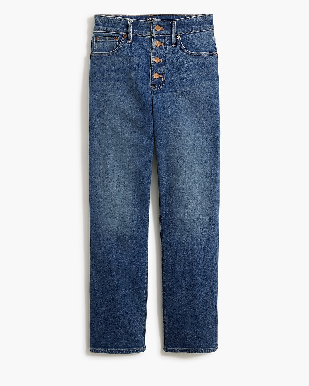 Curvy essential straight jean with button fly in all-day stretch | J.Crew Factory