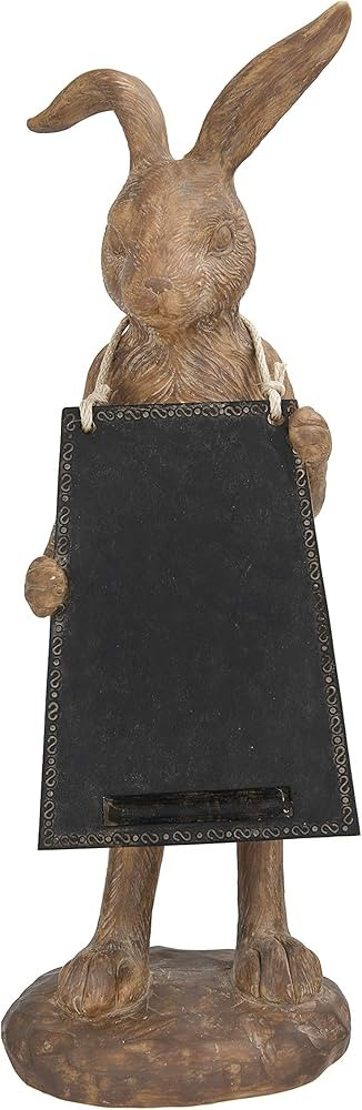 Creative Co-Op Rabbit Holding Working Chalkboard Figures and Figurines, Brown | Amazon (US)