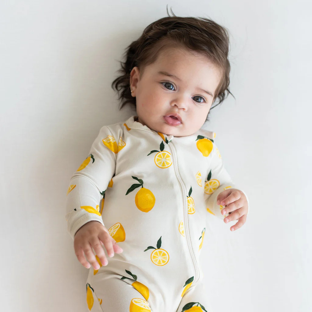 Zippered Romper in Lemon | Kyte BABY