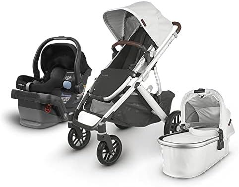 Vista V2 Stroller - Bryce (White Marl/Silver/Chestnut Leather) + MESA Infant Car Seat - Jake (Bla... | Amazon (US)
