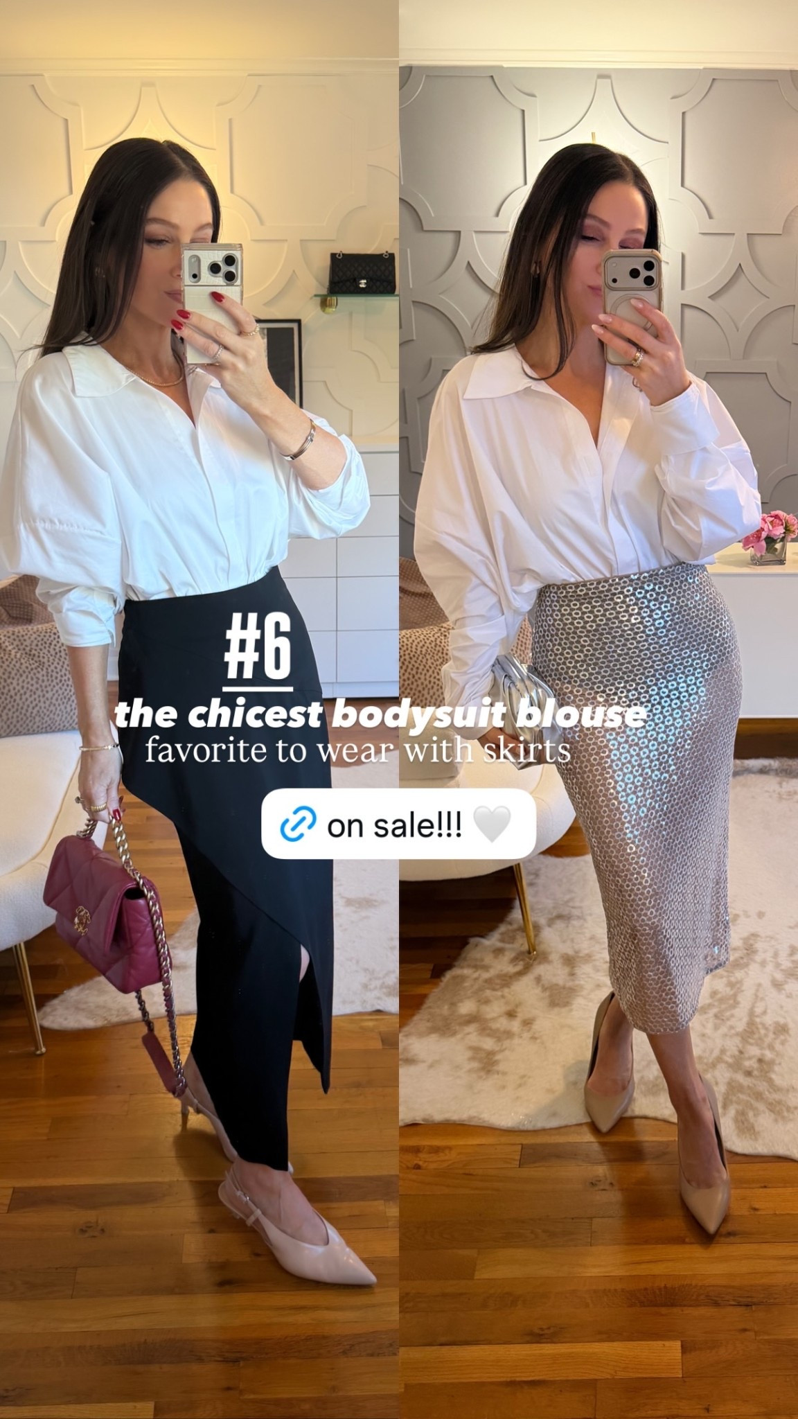 #6 best seller this week. the chicest bodysuit blouse favorite to wear with skirts and can be worn year-round. A wardrobe staple. I did my true size but you could also size down one. On sale!

#LTKOver40 #LTKSeasonal #LTKSaleAlert