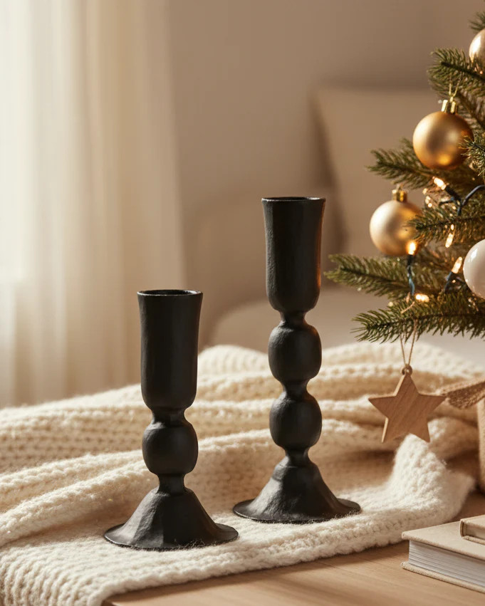 James Black Taper Candle Holder Set | MJHome