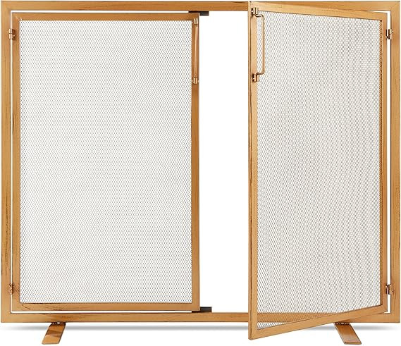 Best Choice Products 38.5x31in 2-Door Fireplace Screen, Handcrafted Wrought Iron Decorative Mesh ... | Amazon (US)