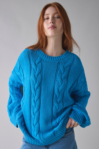 BDG Skylar Oversized Crew Neck Cable Knit Sweater | Urban Outfitters (US and RoW)