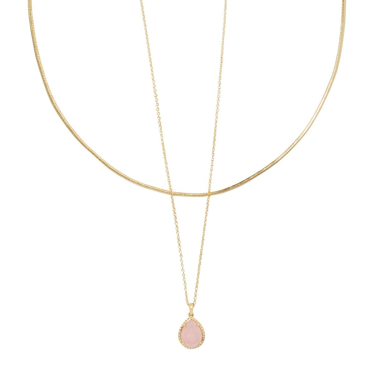 Kendra Scott Sami Quartz 14K Gold Over Brass Multi-Strand Necklace - Rose Quartz | Target