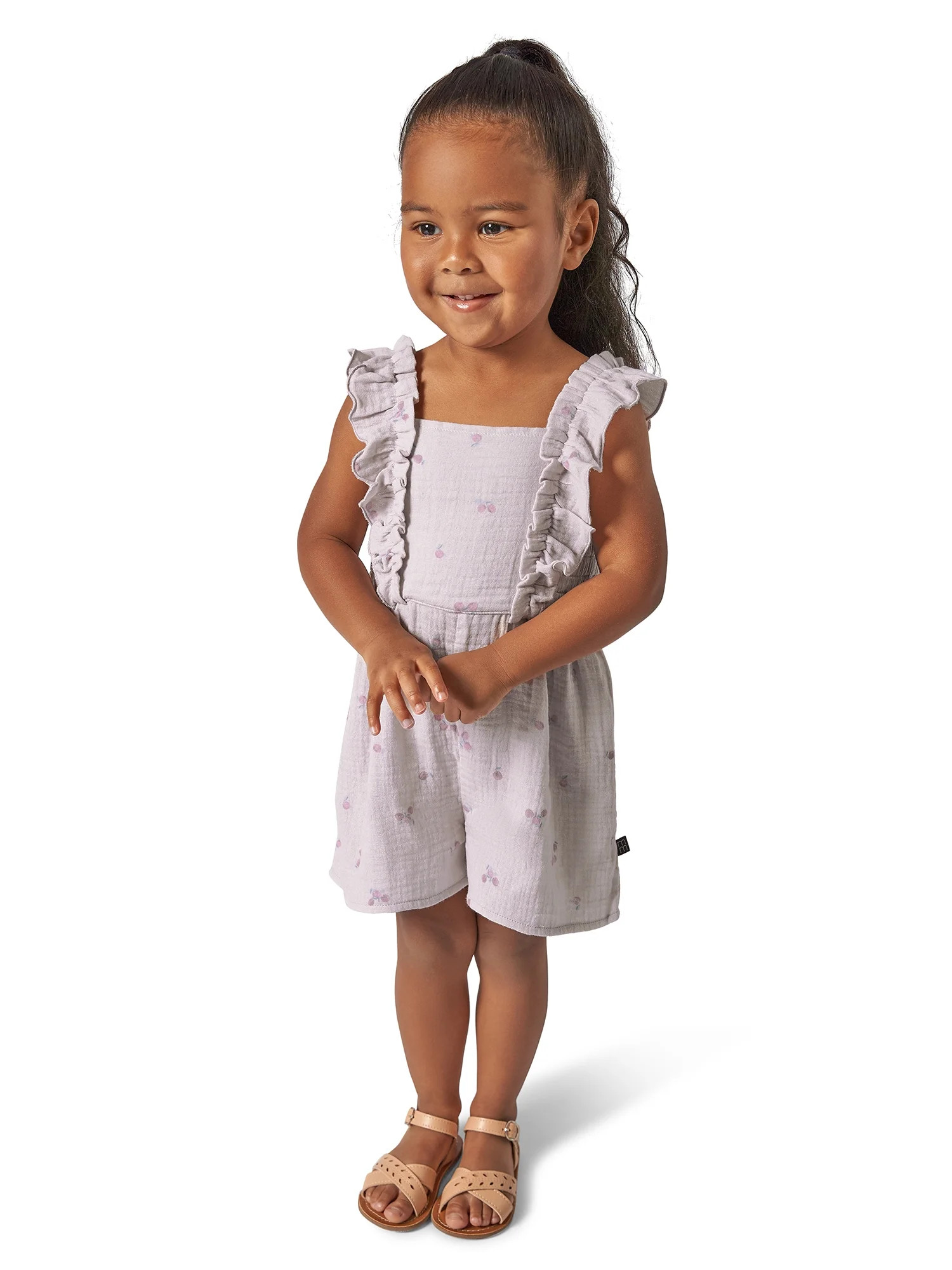 Modern Moments by Gerber Toddler Girl Smock Ruffle Wide Leg Romper, Sizes 12M-5T | Walmart (US)