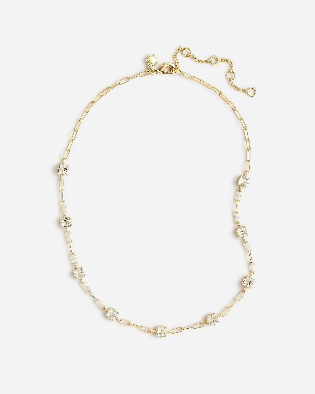 Square crystal station necklace | J.Crew US
