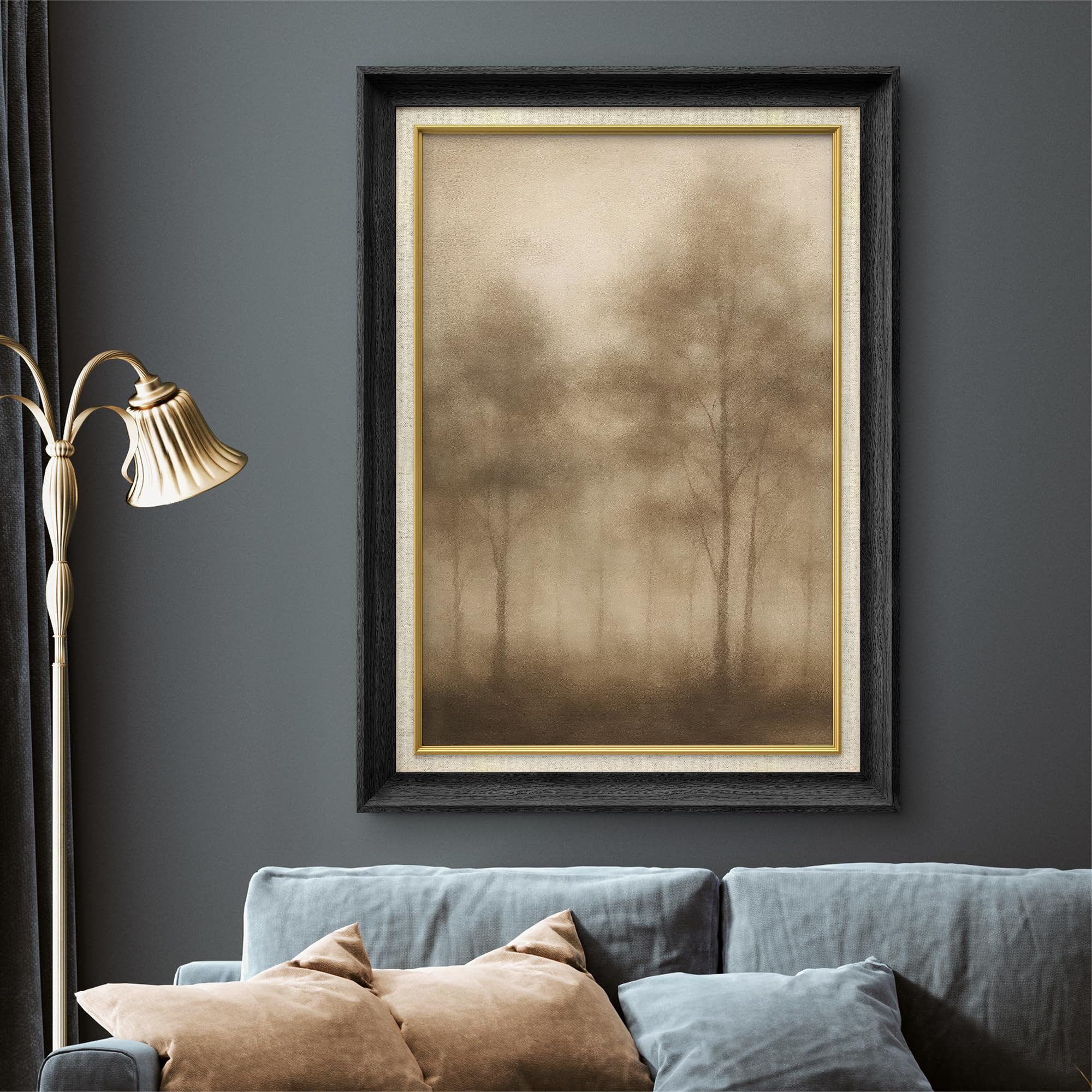 SIGNWIN Premium Frame Art Misty Forest Trees in Sepia Tone Vintage Landscape Illustrations Fine A... | Amazon (US)