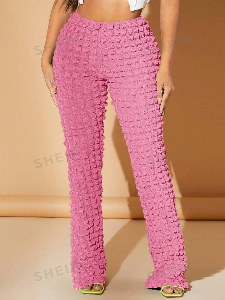 SHEIN SXY Solid Textured Pants | SHEIN USA | SHEIN