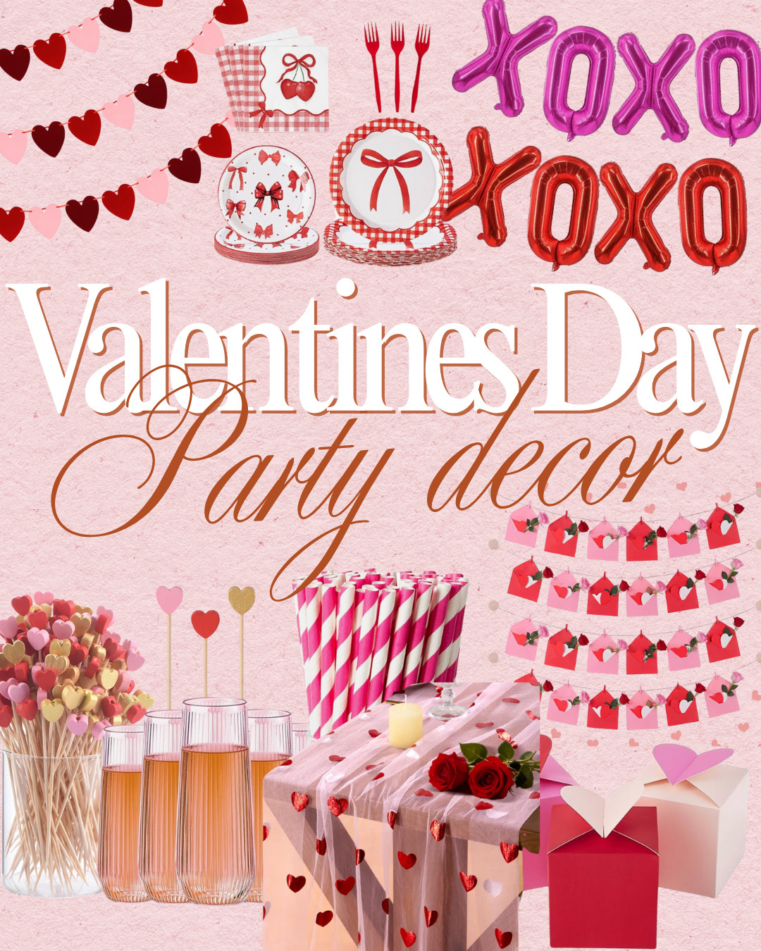 Celebrate love with these cute Valentine's Day party supplies! Perfect for a special valentines day get together, bridal shower, or galentines day party, these heart-themed decorations will add a charming touch to any event. From bunting to paper plates, these items will help you create a festive and adorable atmosphere.

#valentinesdayparty #partydecor #galentinesday  

 #LTKValentine #LTKSeasonal #LTKSaleAlert