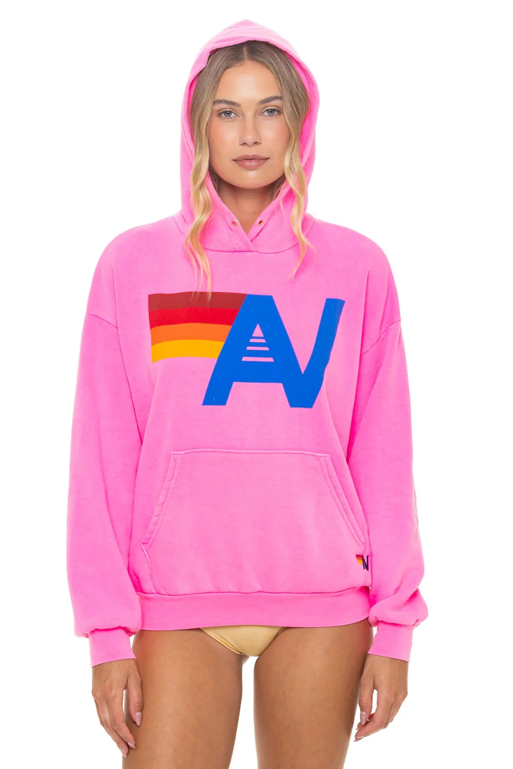 Neon Pink Logo Hoodie - Relaxed Fit Pullover | Aviator Nation | Aviator Nation